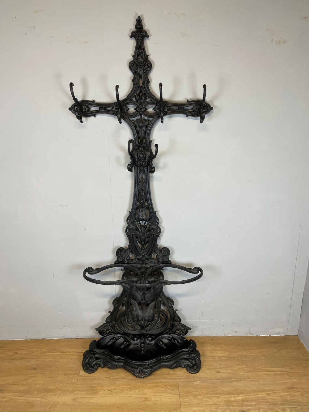 Nineteenth century Coalbrookdale style cast iron hall stand  View XII