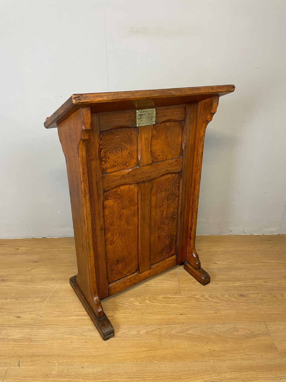 Edwardian ecclesiastical pine lectern