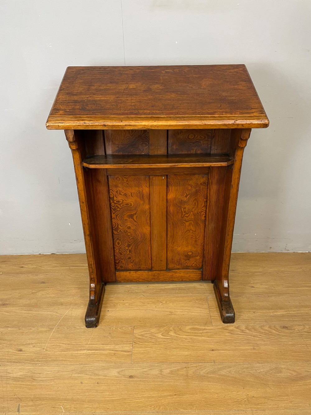 Edwardian ecclesiastical pine lectern View IV