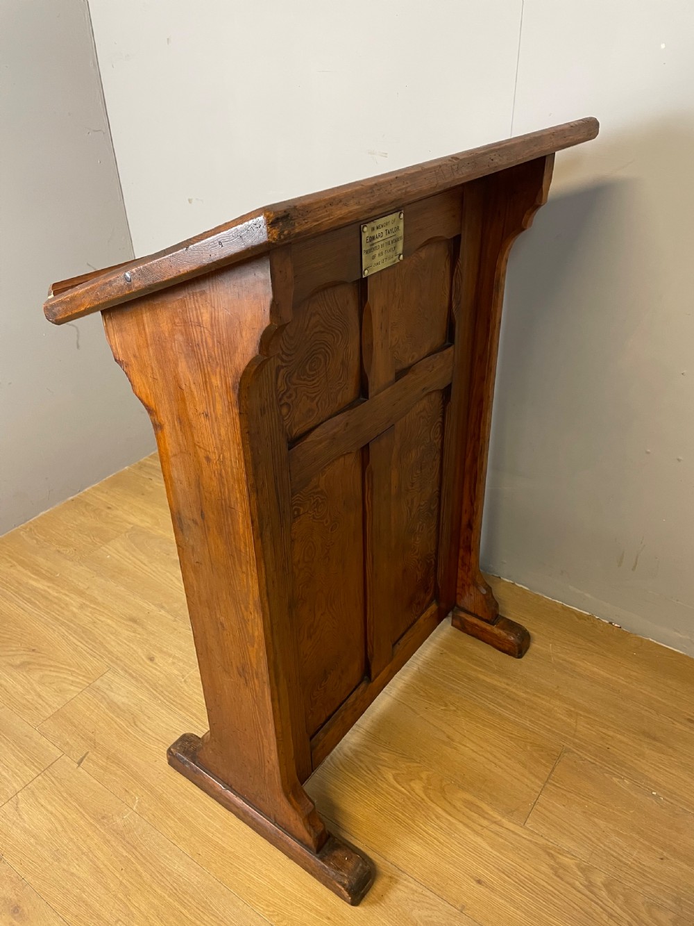 Edwardian ecclesiastical pine lectern View VI