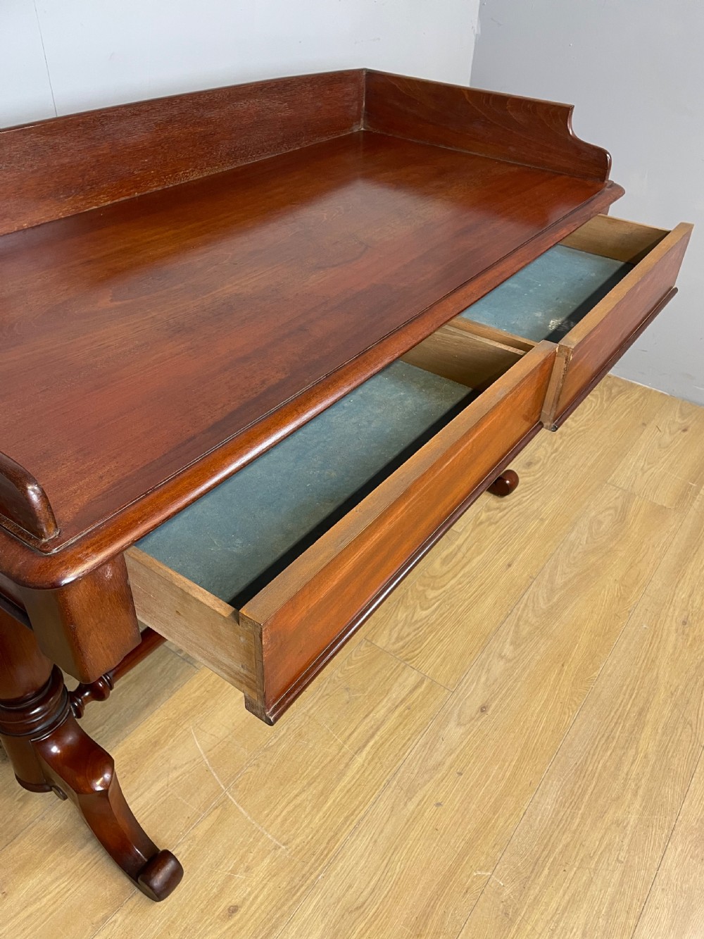 C19TH mahogany two drawer writing table View IV
