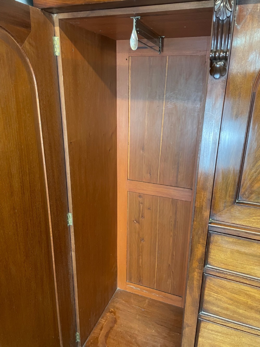 C19TH country house flame mahogany wardrobe  View X