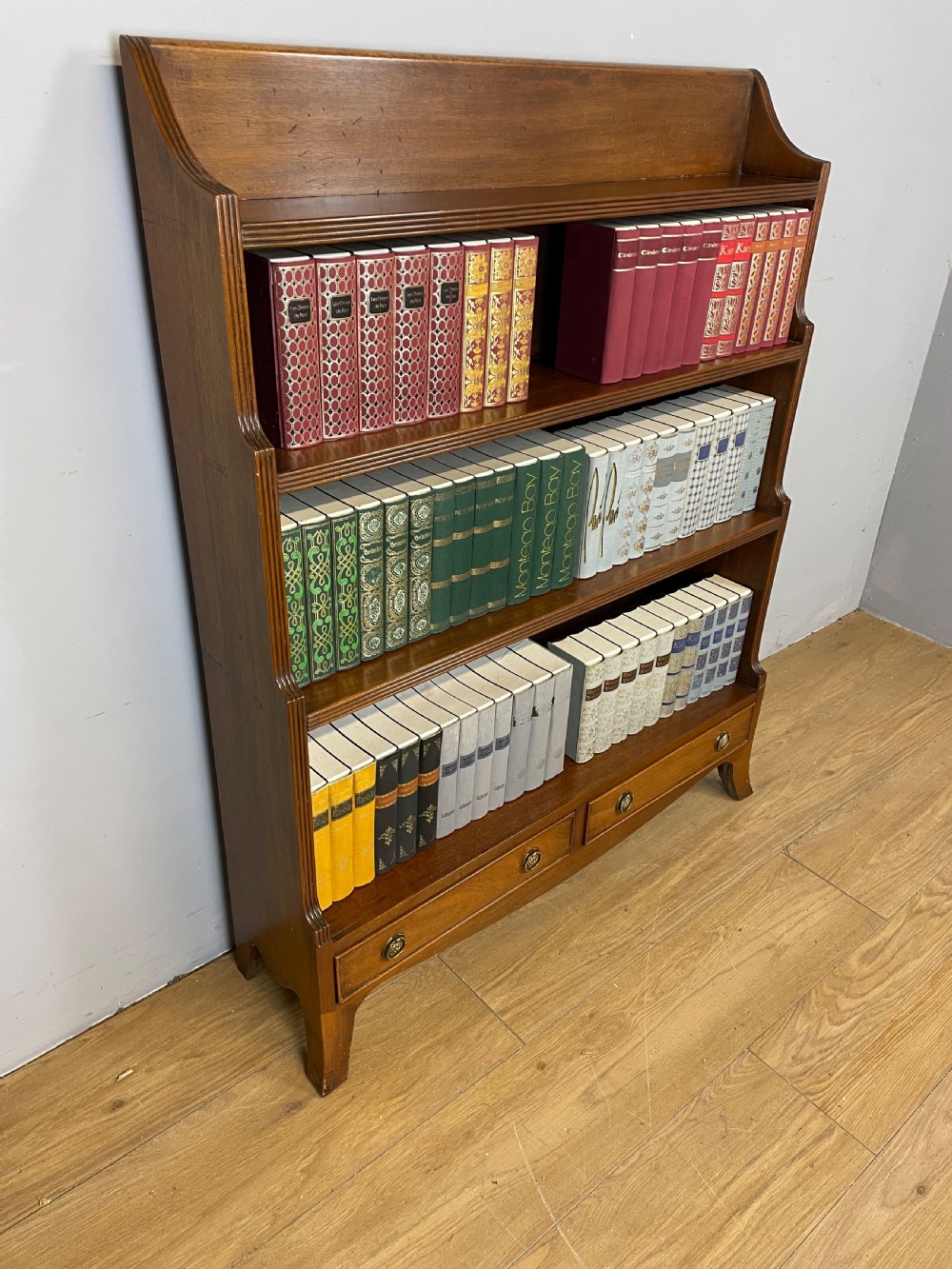 Edwardian mahogany waterfall bookcase  View II