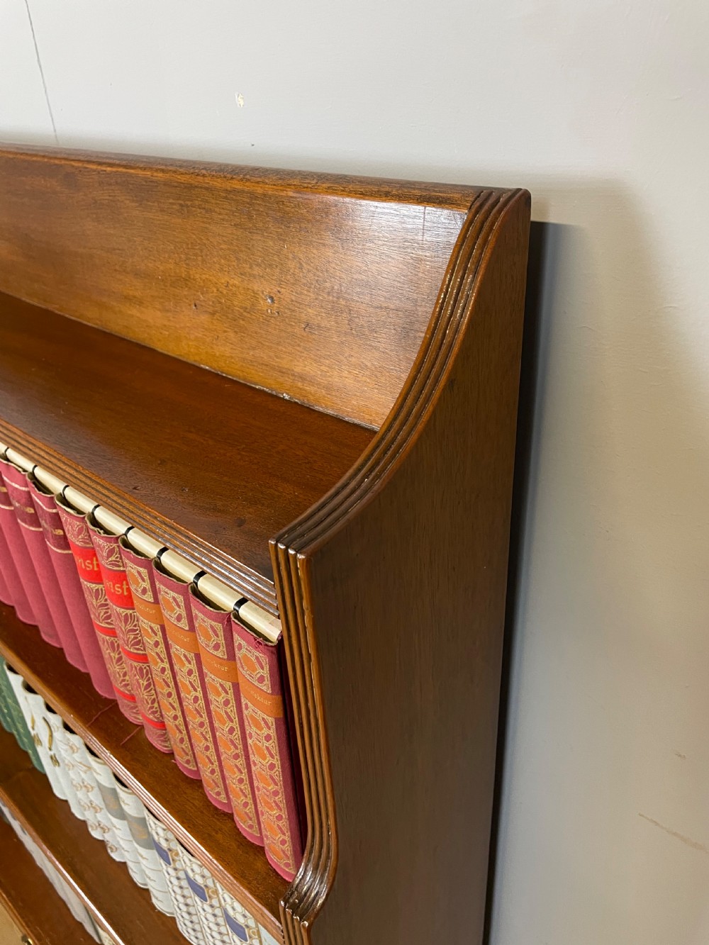 Edwardian mahogany waterfall bookcase  View VI
