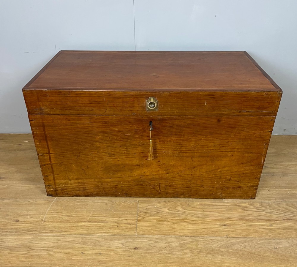 C19TH teak military style chest 