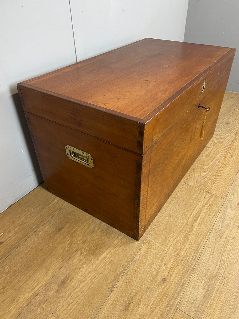 C19TH teak military style chest  View III