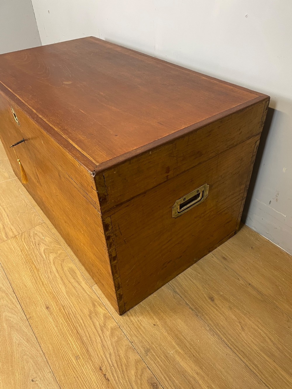 C19TH teak military style chest  View IV