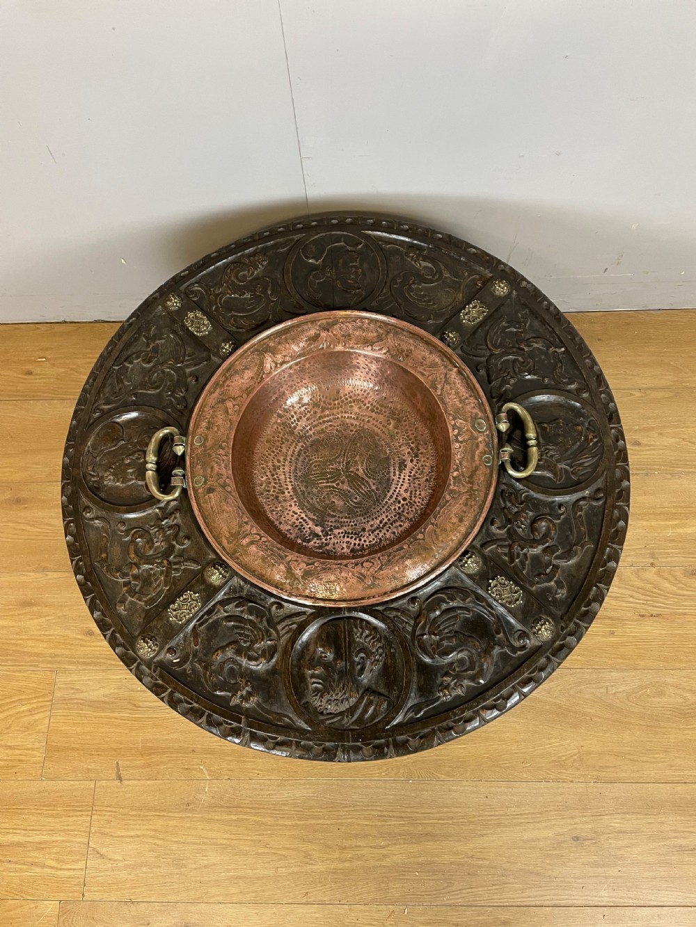C19TH carved oak Spanish brazier table  View VIII