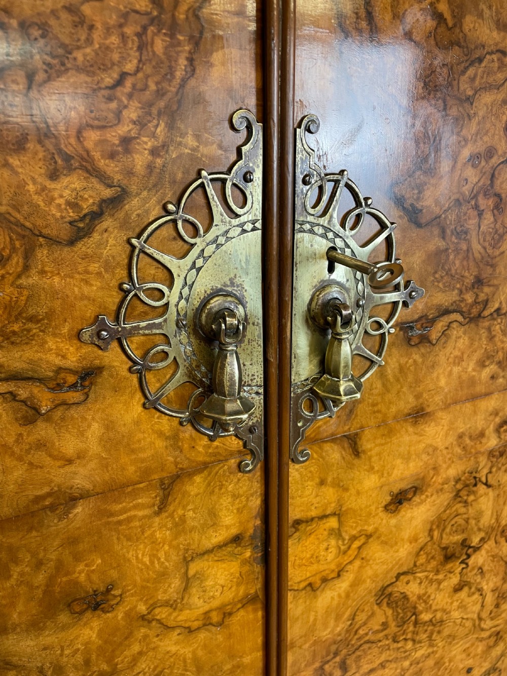 Burr walnut Tallboy circa 1920 View III