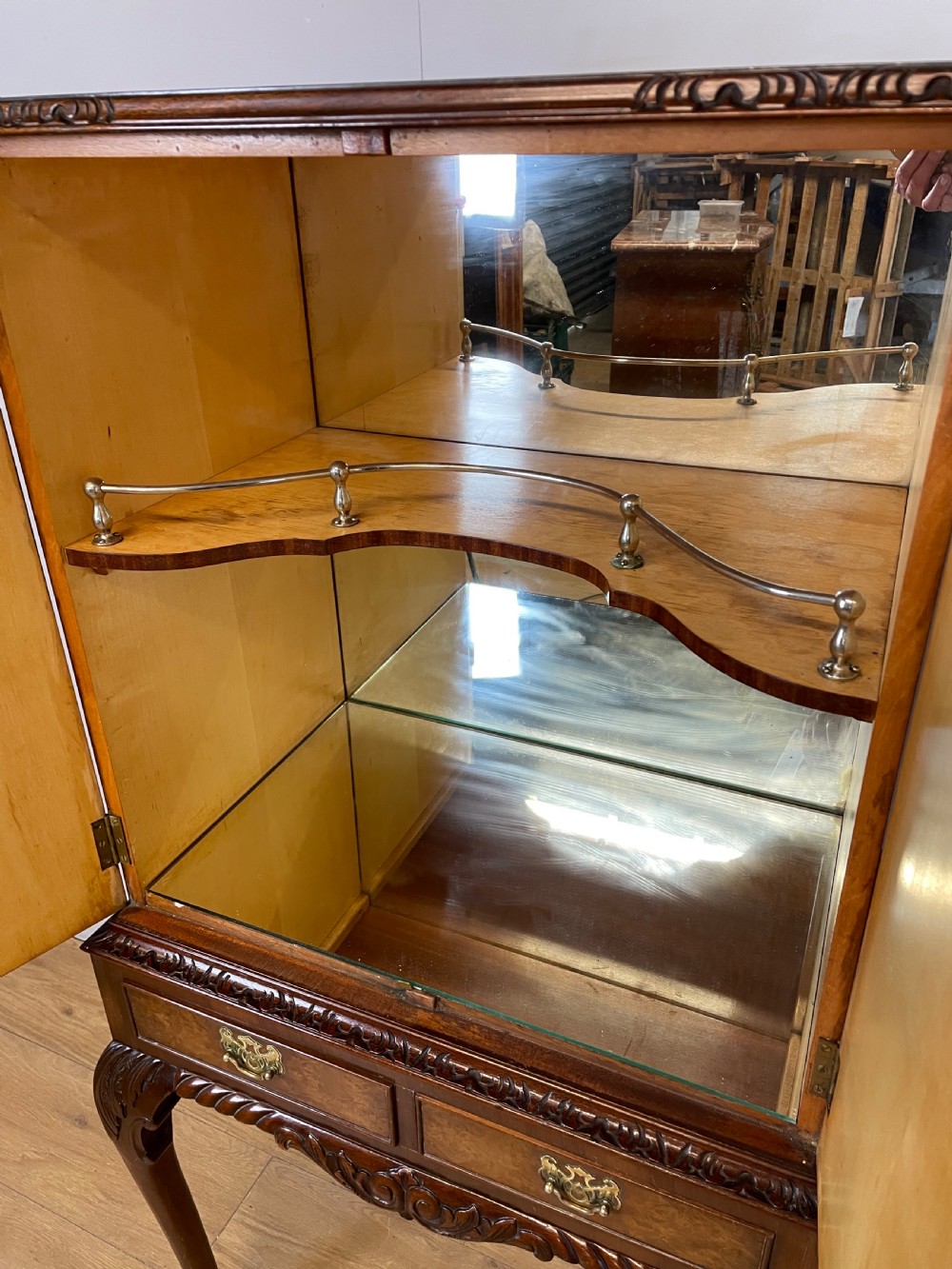 Burr walnut drinks cabinet circa 1930 View IX