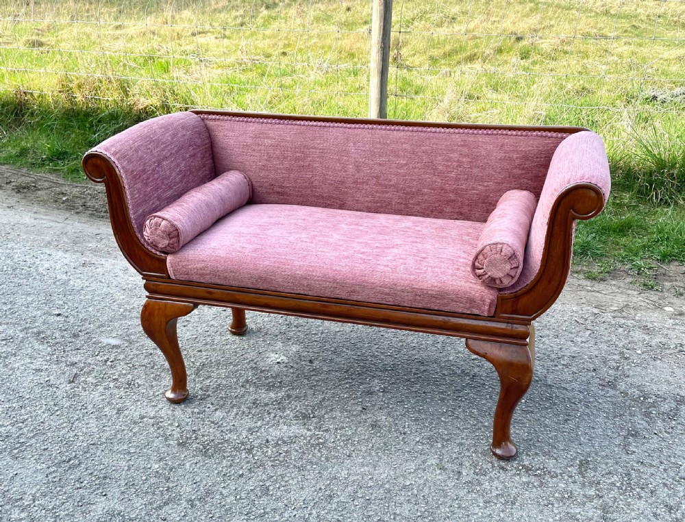 C19TH walnut small window seat in the form of a scroll end sofa  View III