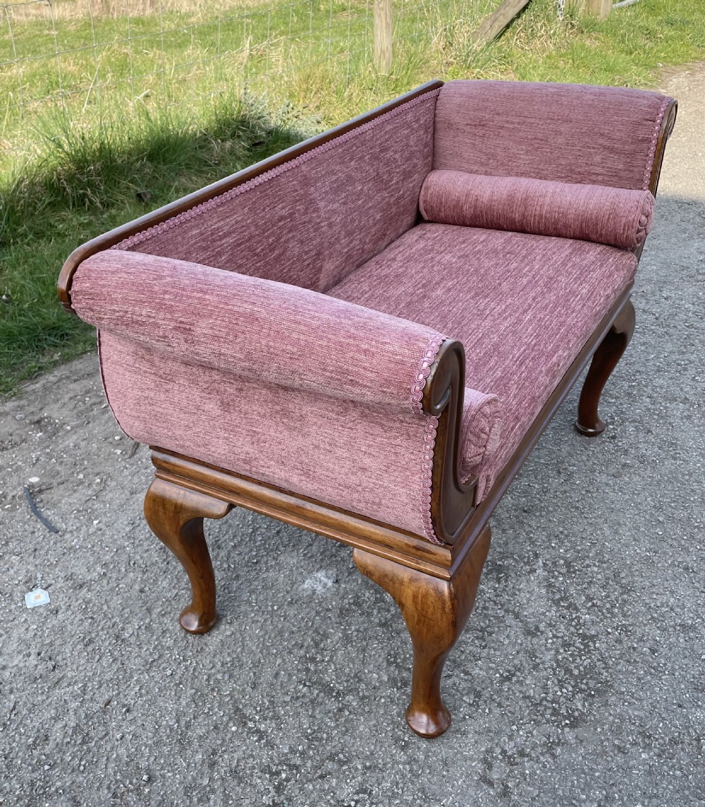 C19TH walnut small window seat in the form of a scroll end sofa  View IV