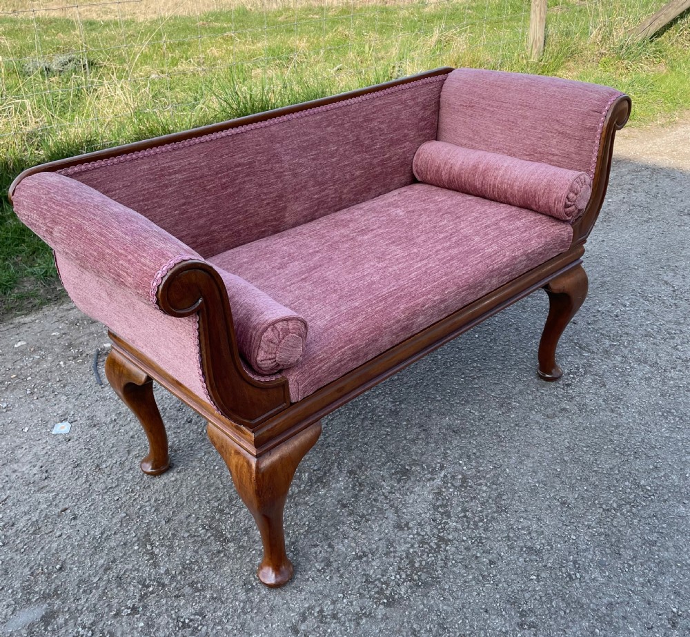C19TH walnut small window seat in the form of a scroll end sofa  View V