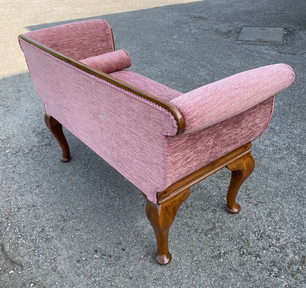 C19TH walnut small window seat in the form of a scroll end sofa  View VI