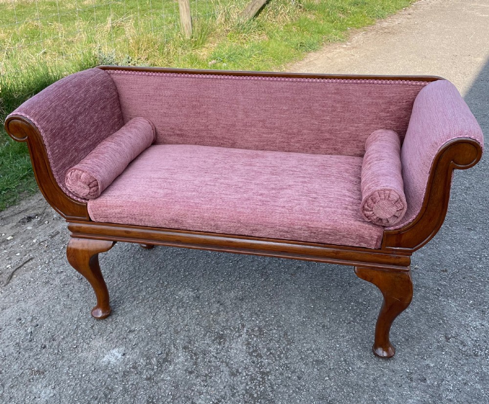 C19TH walnut small window seat in the form of a scroll end sofa  View VIII