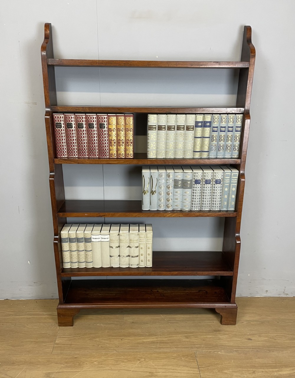 C19TH mahogany freestanding waterfall bookcase  View II