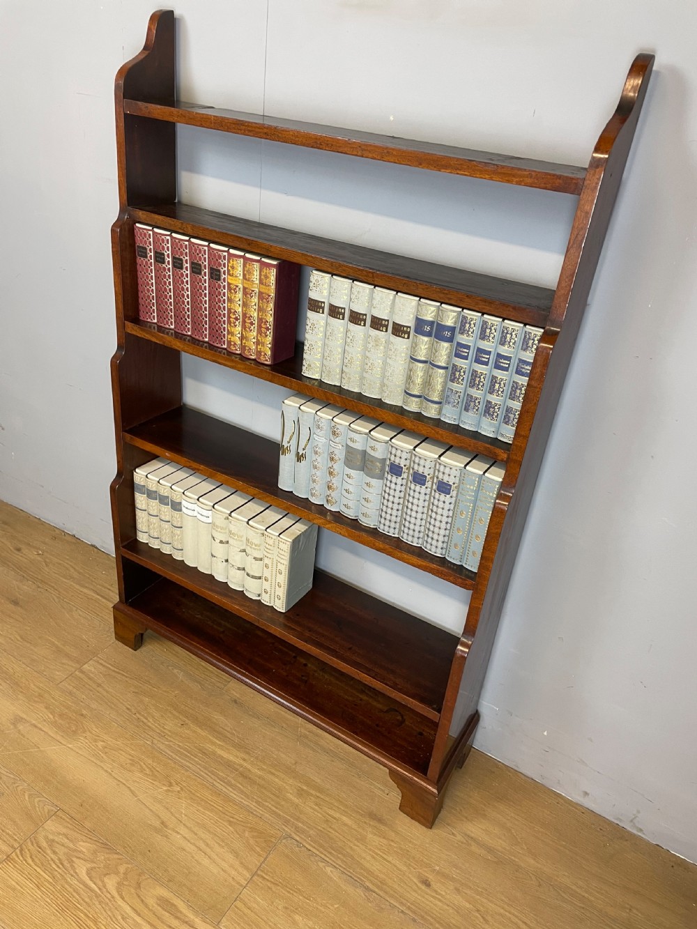C19TH mahogany freestanding waterfall bookcase  View III