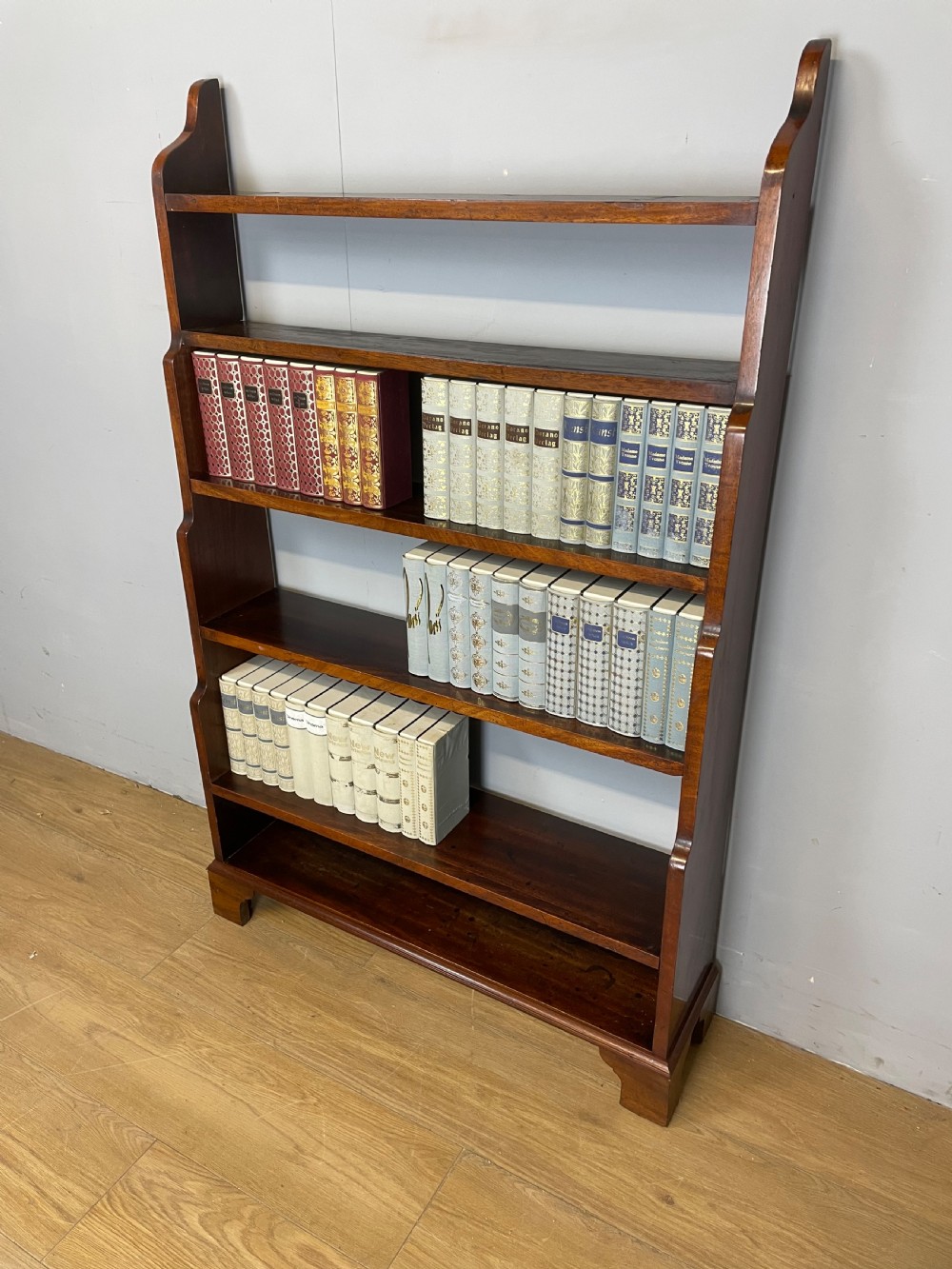 C19TH mahogany freestanding waterfall bookcase  View IV