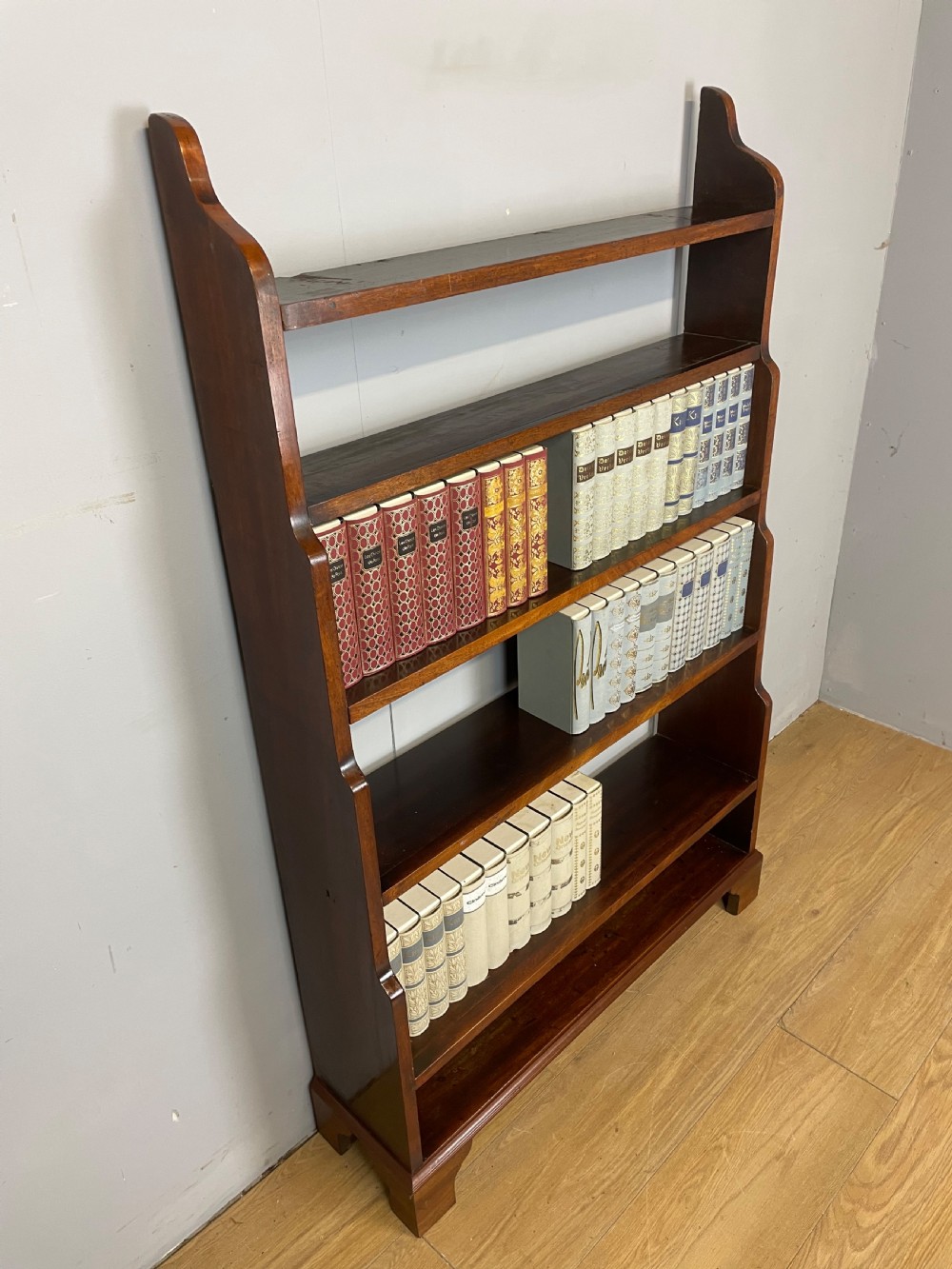 C19TH mahogany freestanding waterfall bookcase  View IX