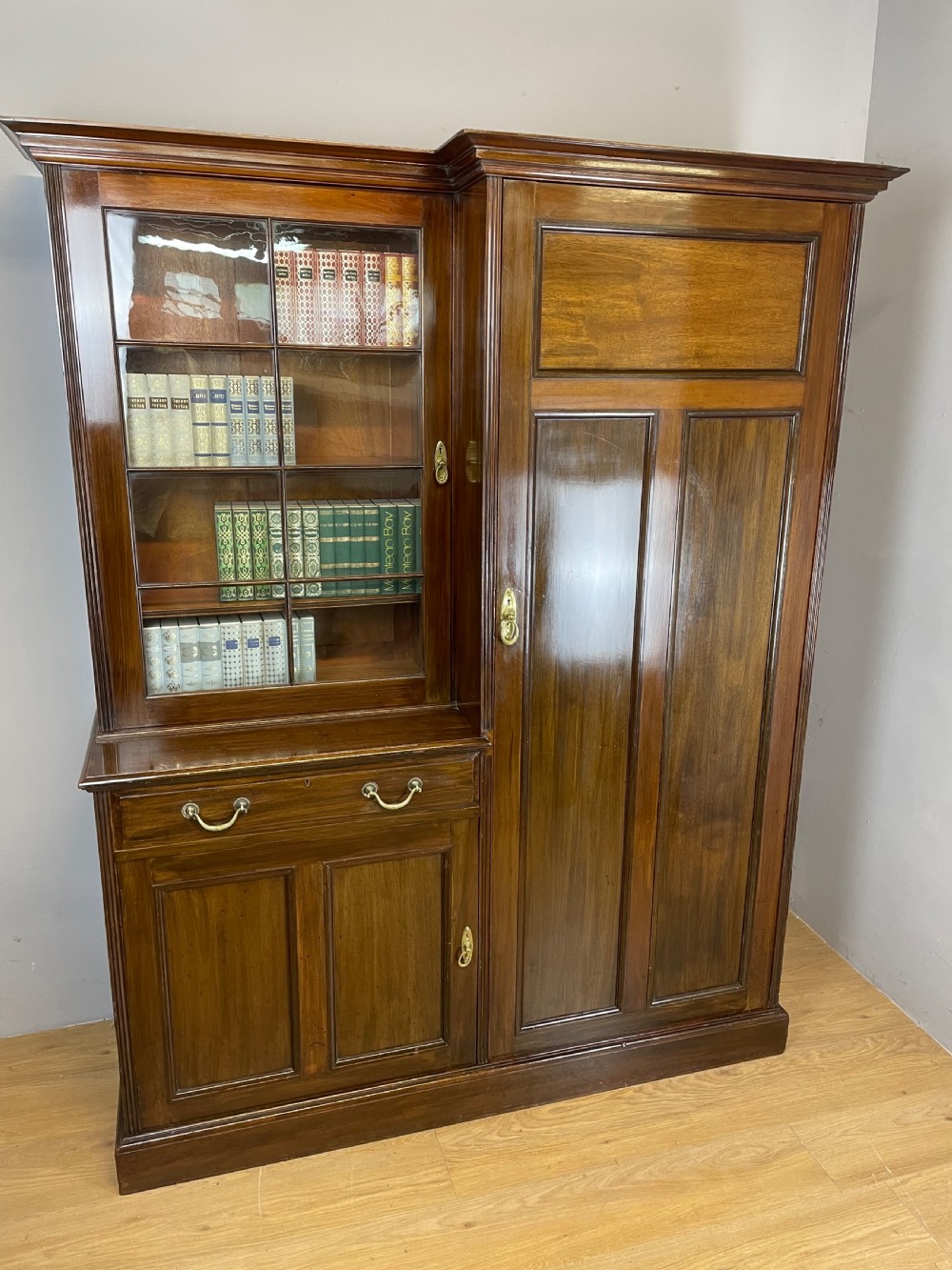 Country House mahogany hall robe circa 1890 with provenance  View II