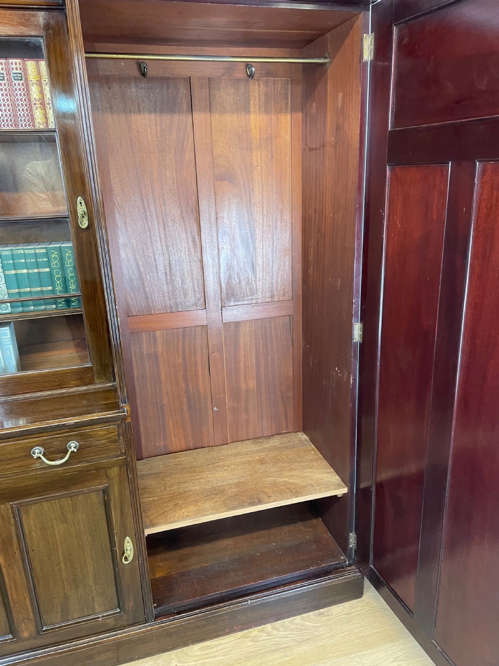 Country House mahogany hall robe circa 1890 with provenance  View V