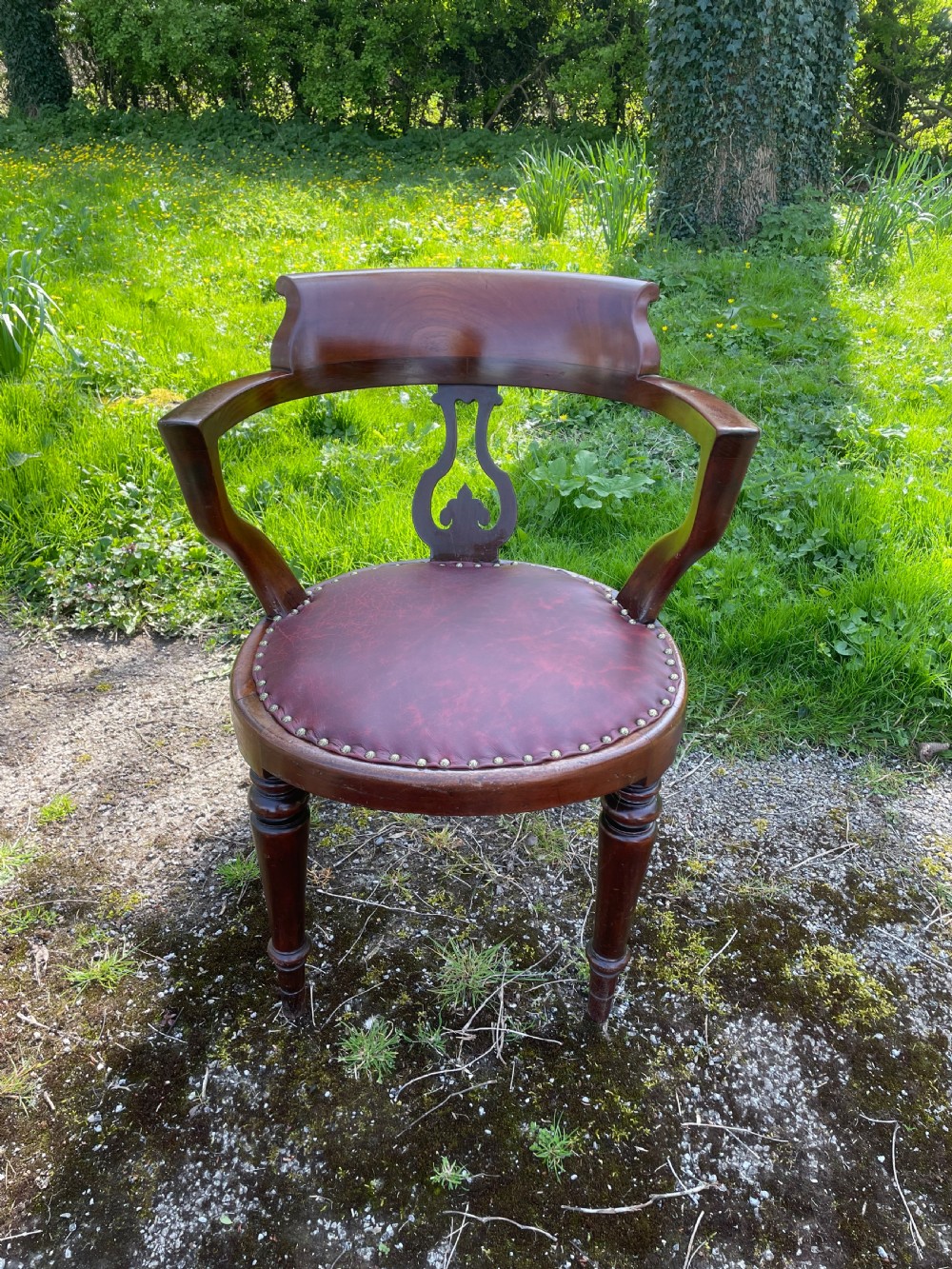 C19TH mahogany desk chair  View II