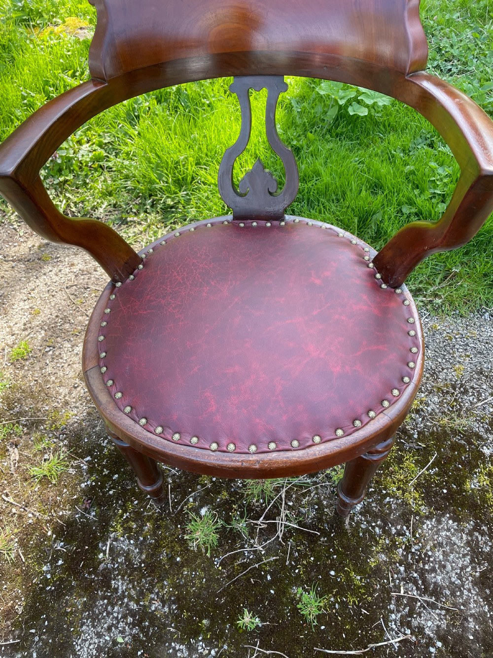 C19TH mahogany desk chair  View III