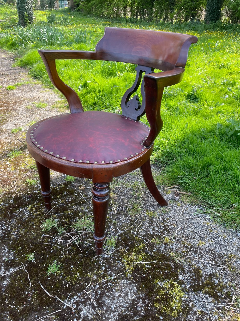 C19TH mahogany desk chair  View IV