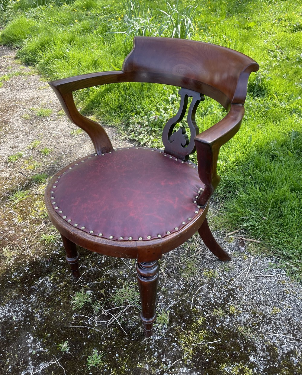 C19TH mahogany desk chair  View V