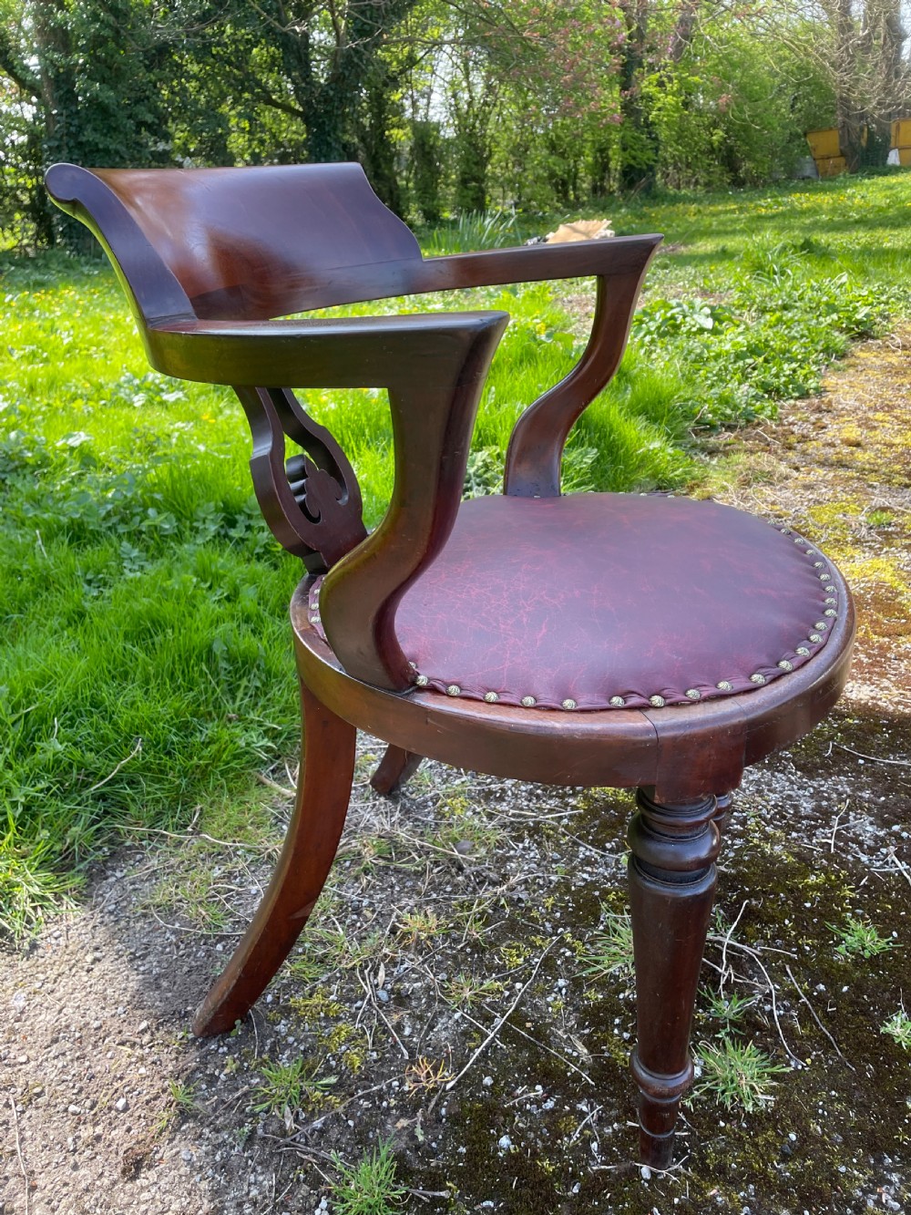 C19TH mahogany desk chair  View VIII