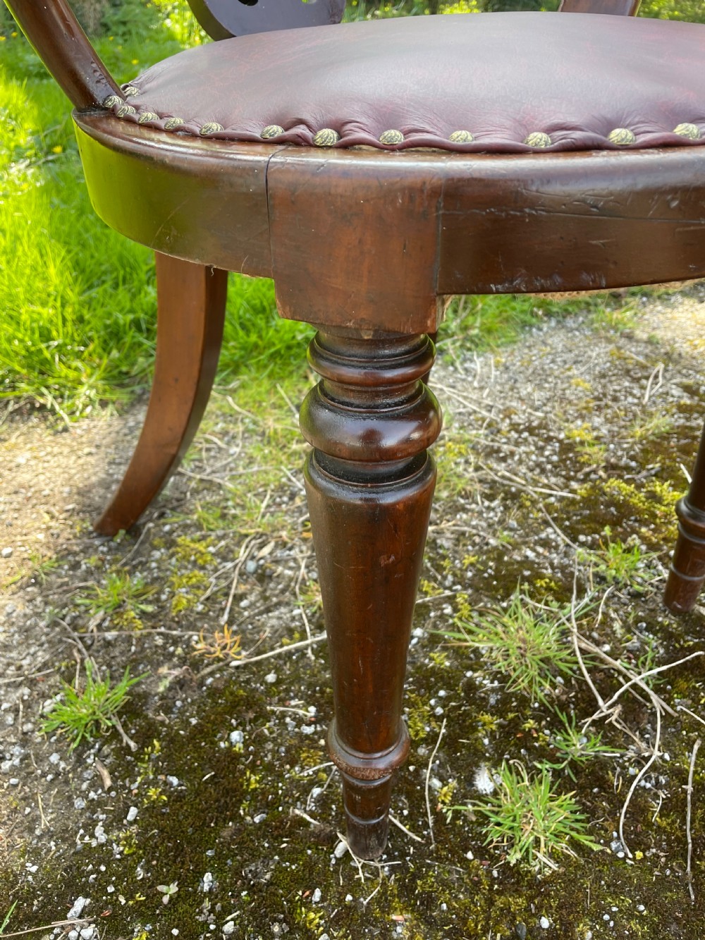 C19TH mahogany desk chair  View X
