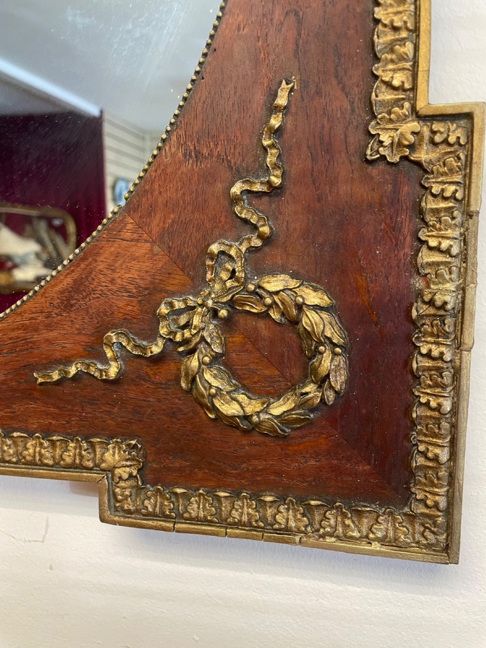 C19TH walnut and gilt wall mirror  View V
