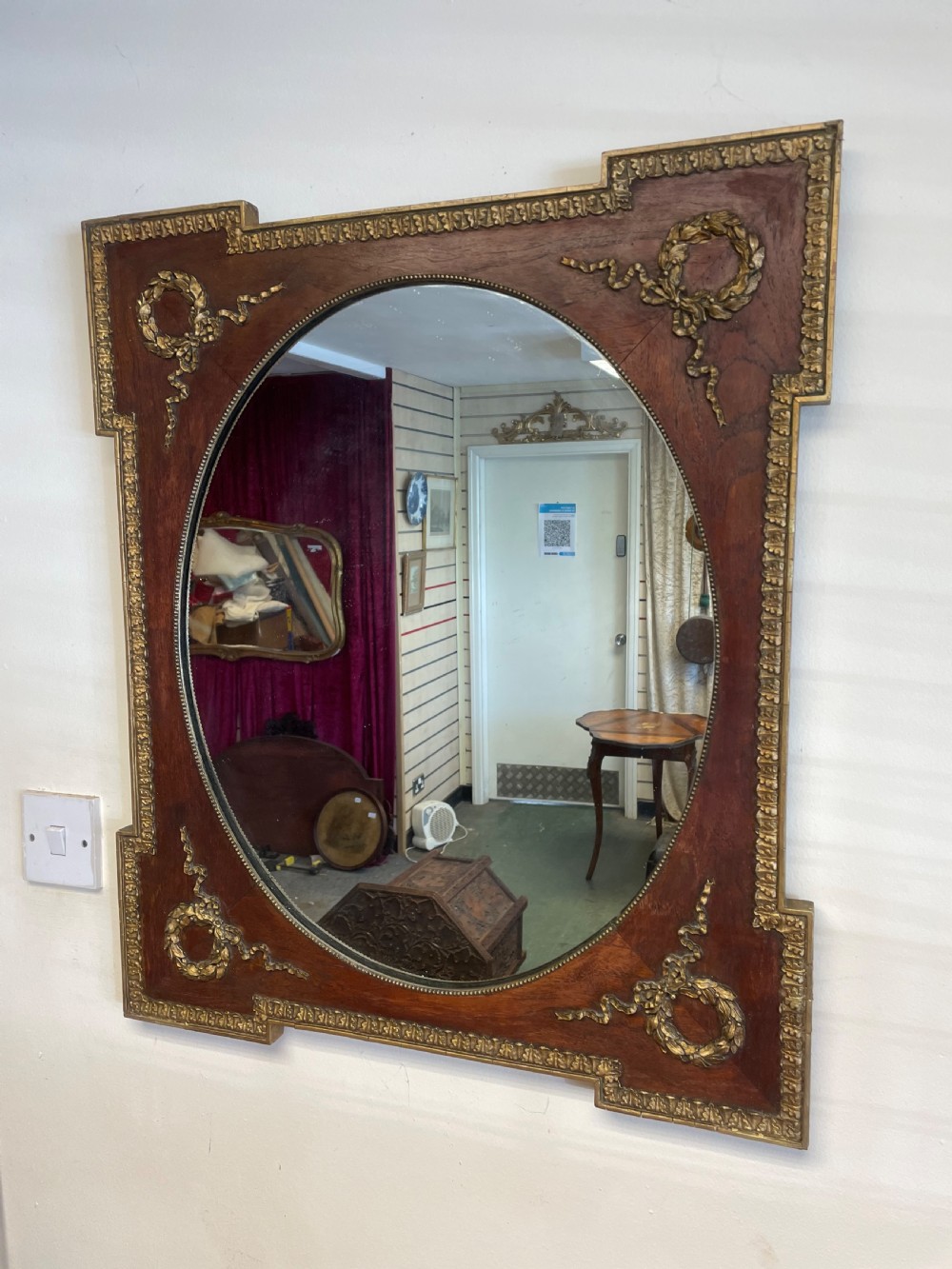 C19TH walnut and gilt wall mirror  View VI