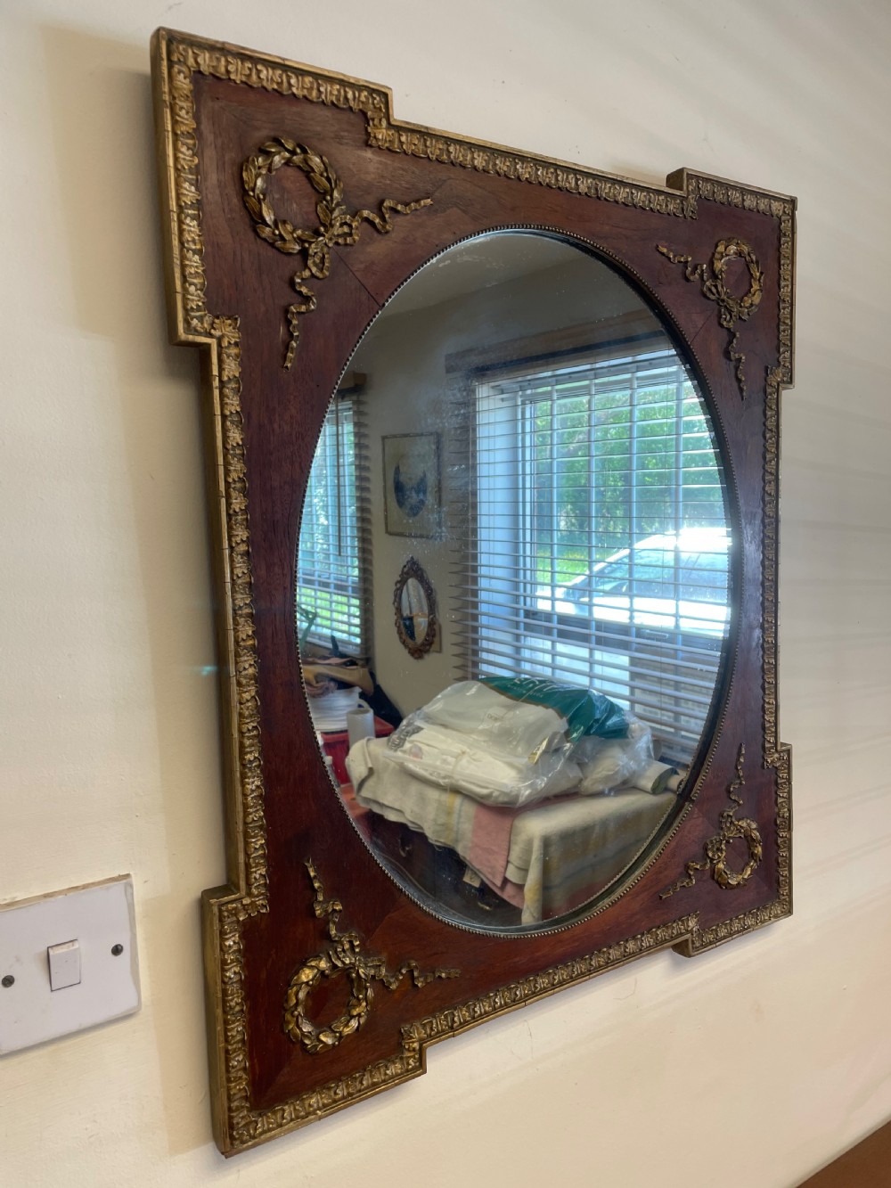 C19TH walnut and gilt wall mirror  View VIII