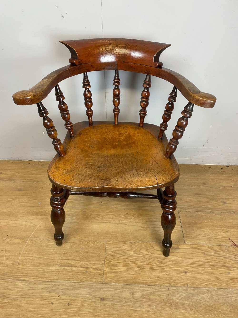 C19TH ash and elm smokers bow armchair  View II