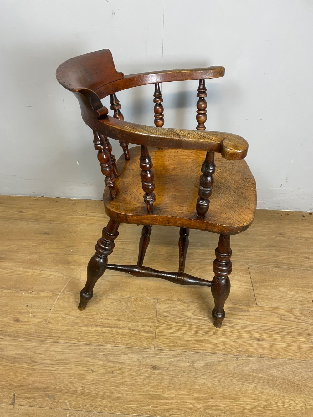C19TH ash and elm smokers bow armchair  View V