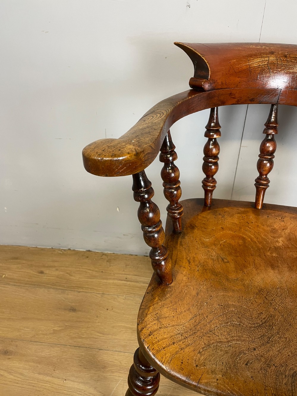C19TH ash and elm smokers bow armchair  View VIII