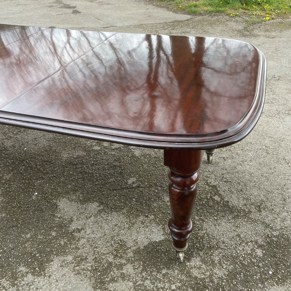 C19TH large solid mahogany 12 seater extending dining table View III
