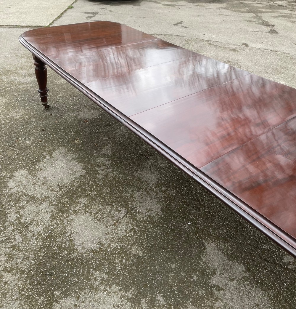 C19TH large solid mahogany 12 seater extending dining table View IV