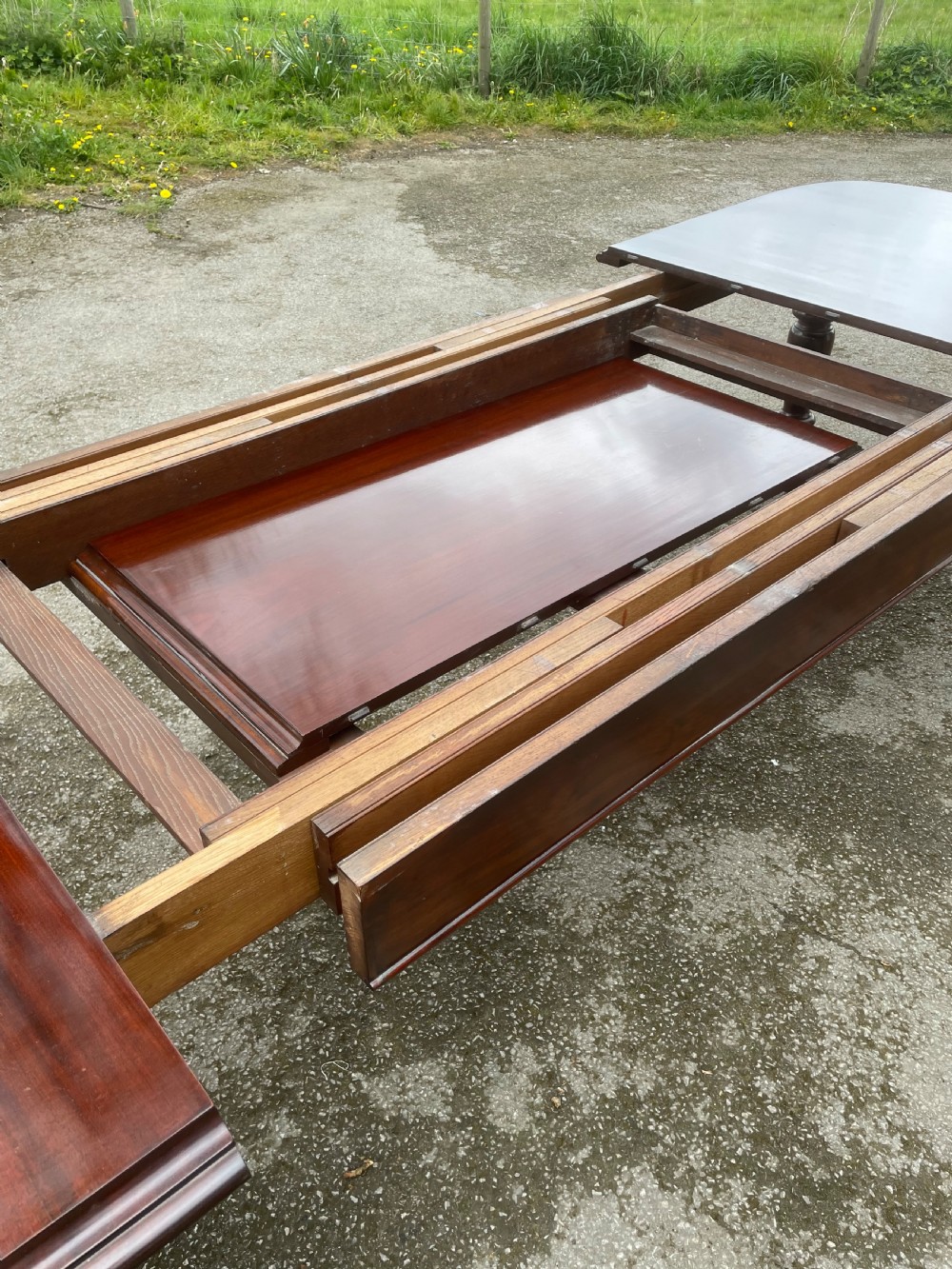 C19TH large solid mahogany 12 seater extending dining table View IX