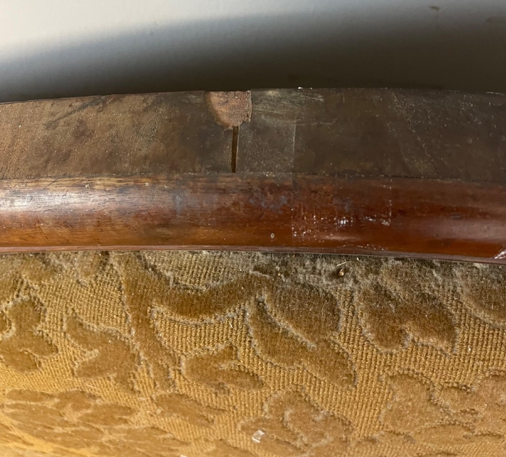 C19TH mahogany scroll end sofa for reupholstery  View V