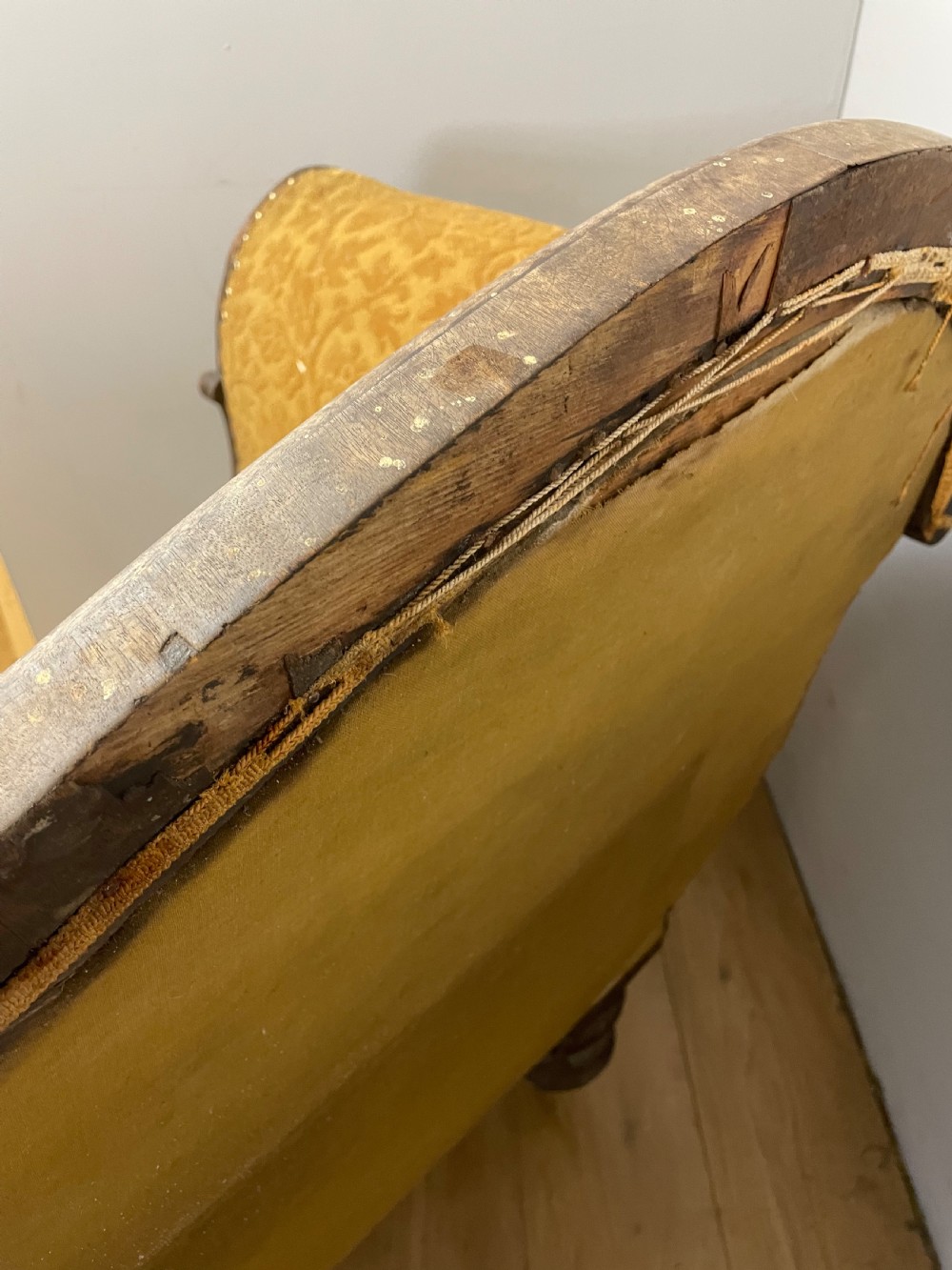 C19TH mahogany scroll end sofa for reupholstery  View IX