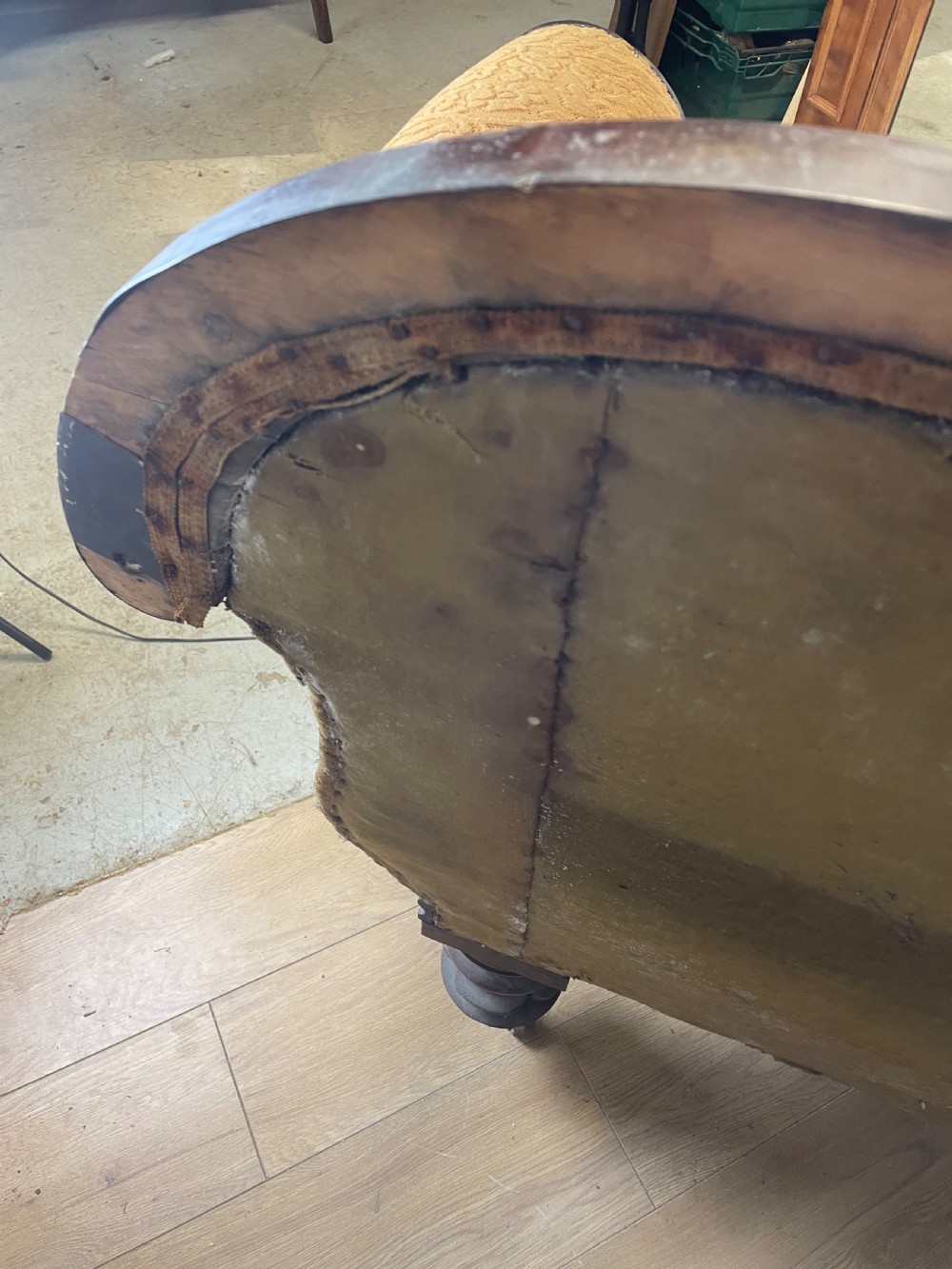 C19TH mahogany scroll end sofa for reupholstery  View XI