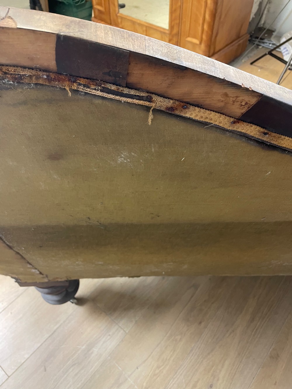 C19TH mahogany scroll end sofa for reupholstery  View XIII