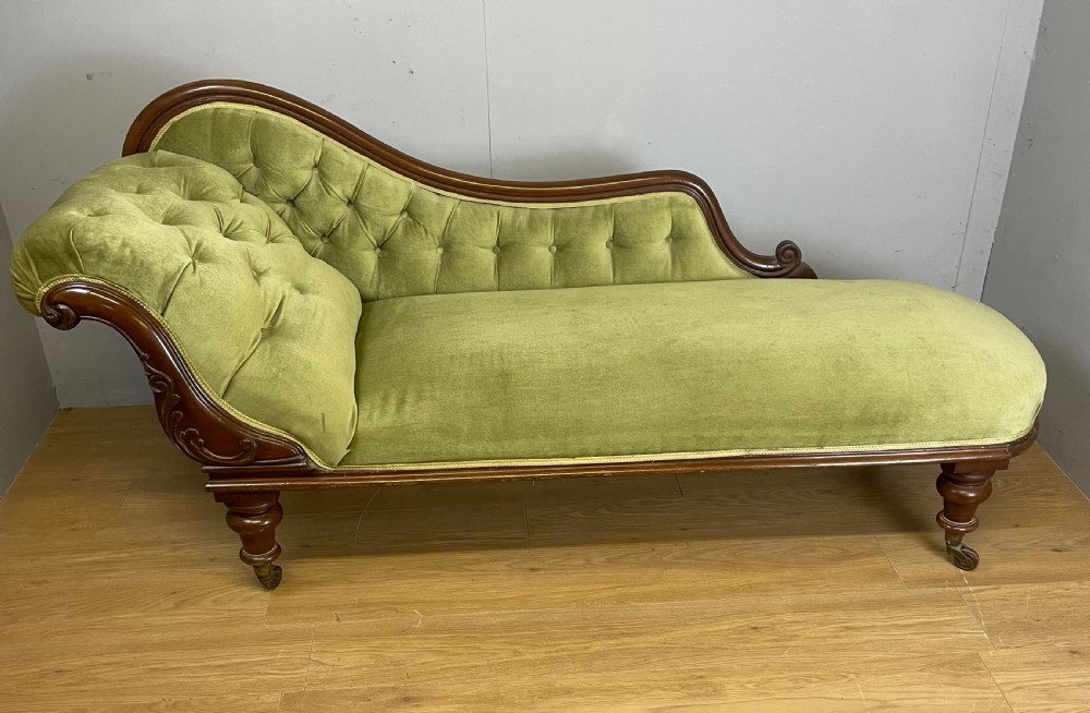 C19TH mahogany chaise longue 