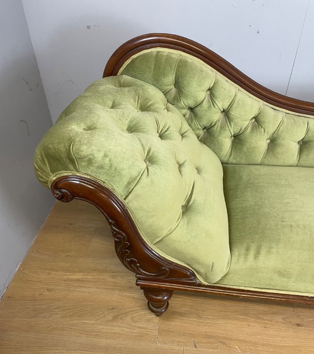 C19TH mahogany chaise longue  View II