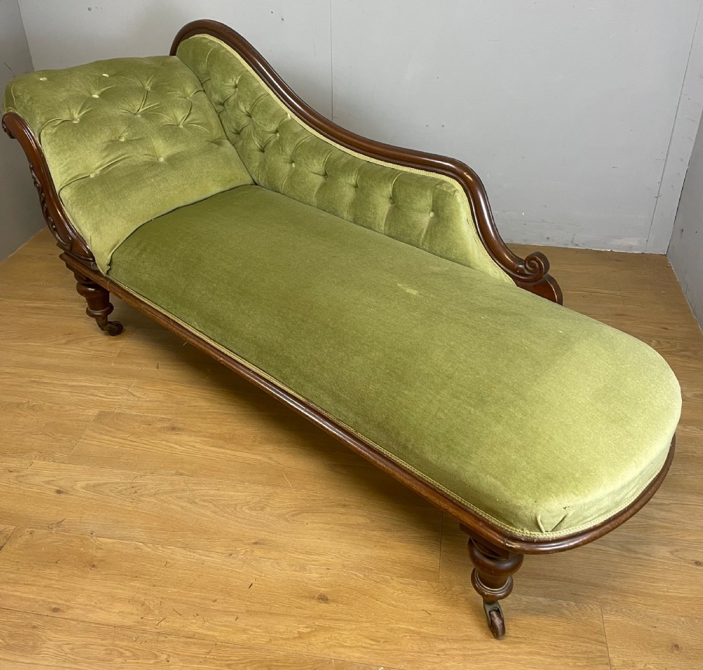 C19TH mahogany chaise longue  View V