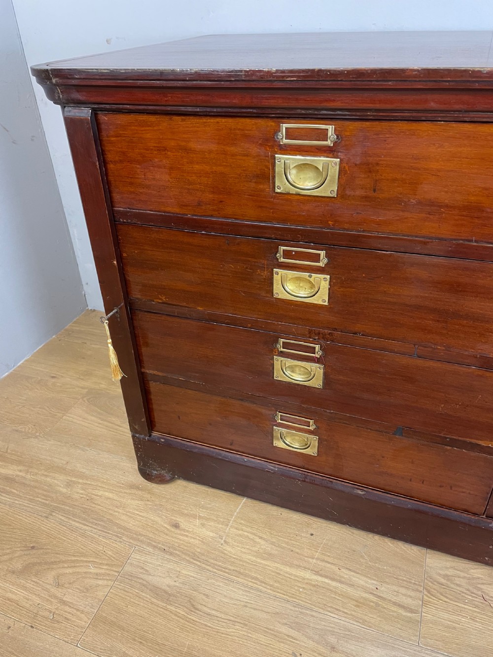  C19TH  mahogany eight drawer Wellington library chest with provenance View II