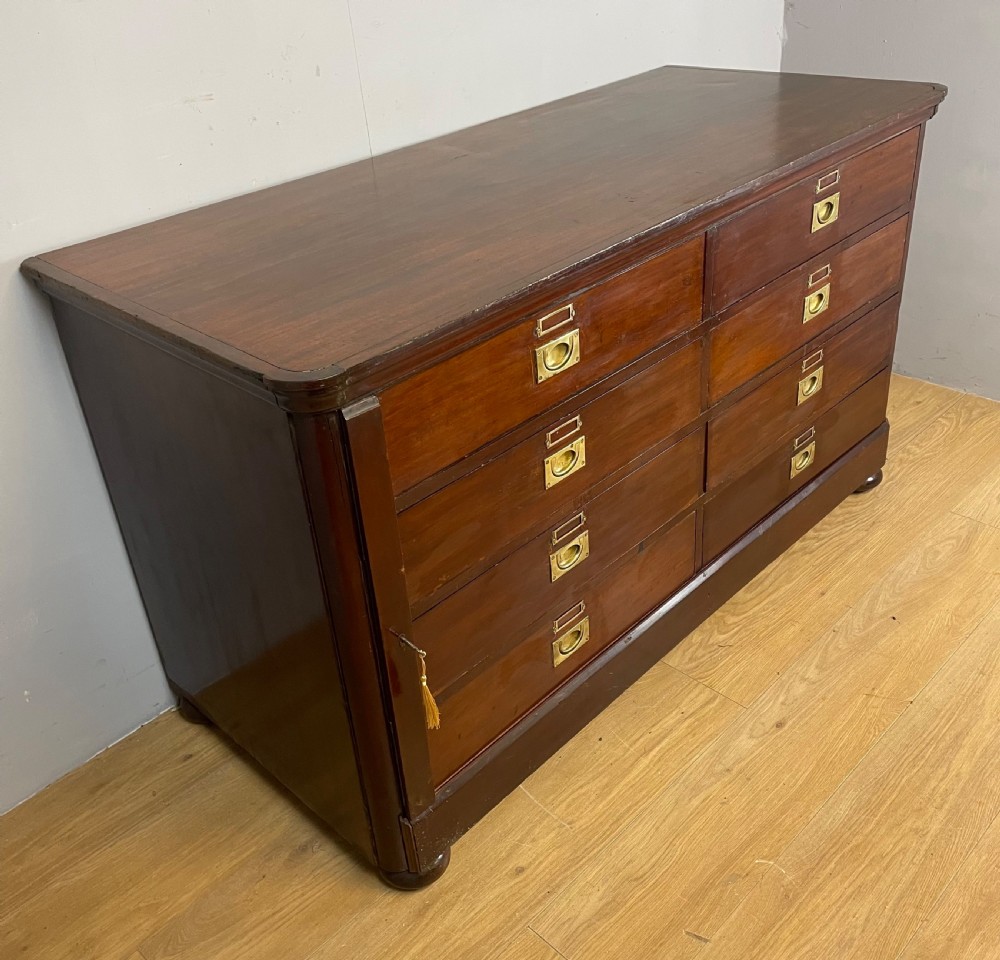  C19TH  mahogany eight drawer Wellington library chest with provenance View III