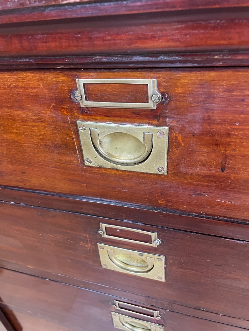  C19TH  mahogany eight drawer Wellington library chest with provenance View IV